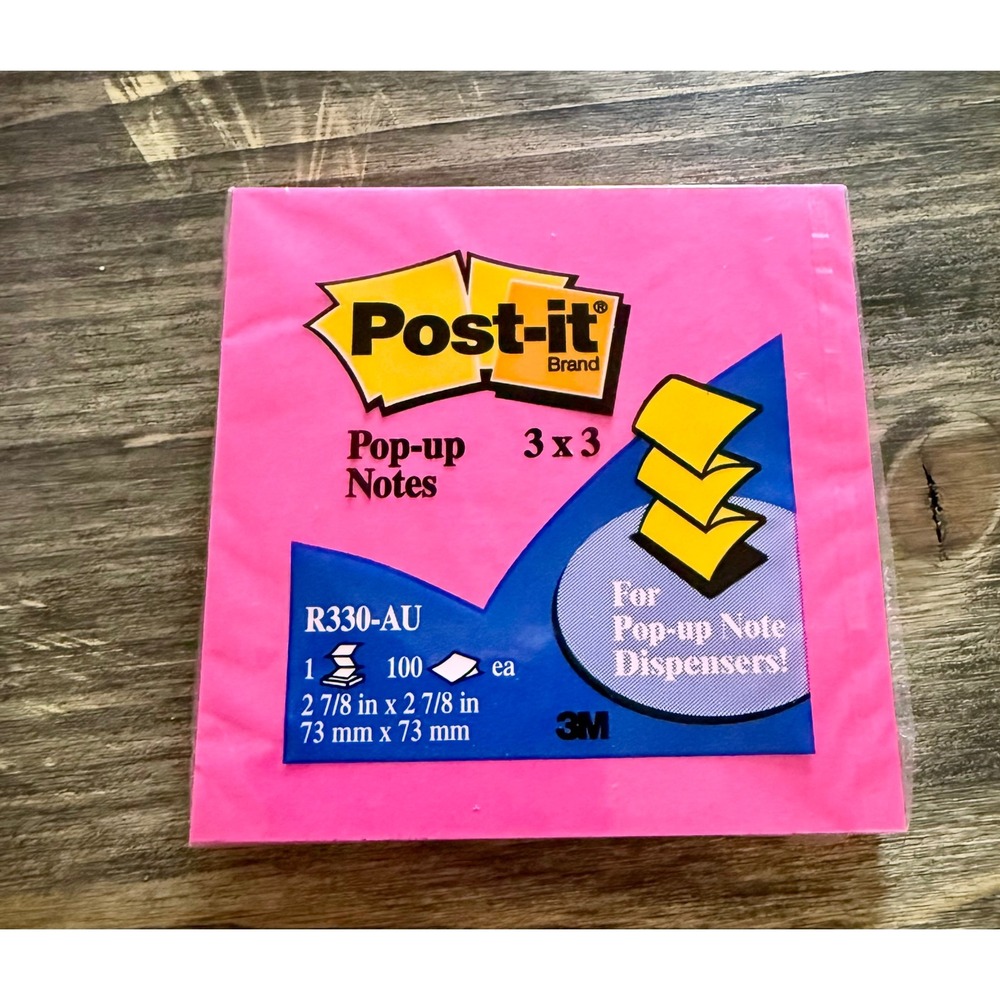 Post-it Pop-up Notes 3x3 Neon Pink New R330-AU 100 Sheets Sticky Note Refill
